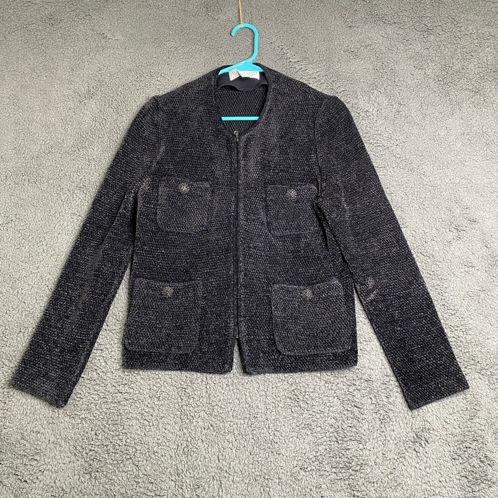 St. John Collection by Marie Gray Knit Full Zip Sweater Jacket Women's Sz 6 VTG